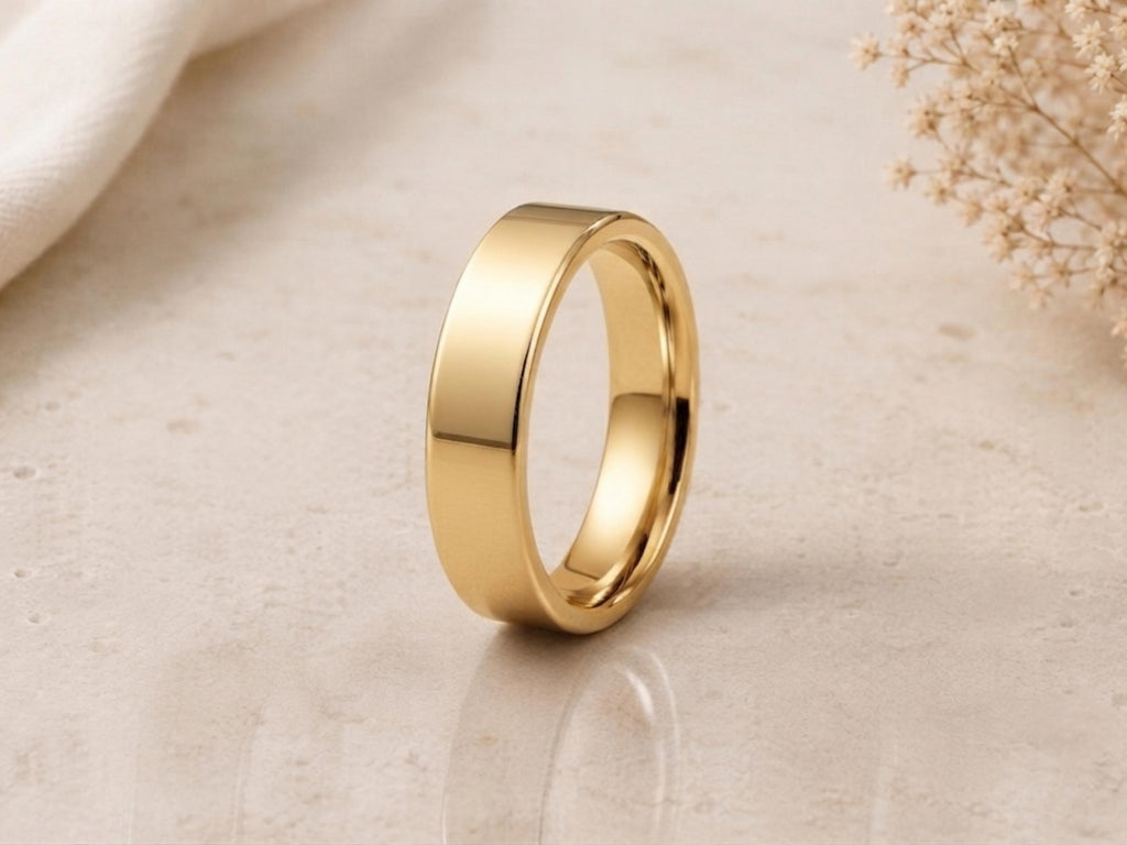 6mm Smooth Wedding Band – Comfort Fit in solid gold, view 6