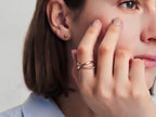 Twisted Duo Ring Set – Smooth and Twist Bands in solid gold, view 7