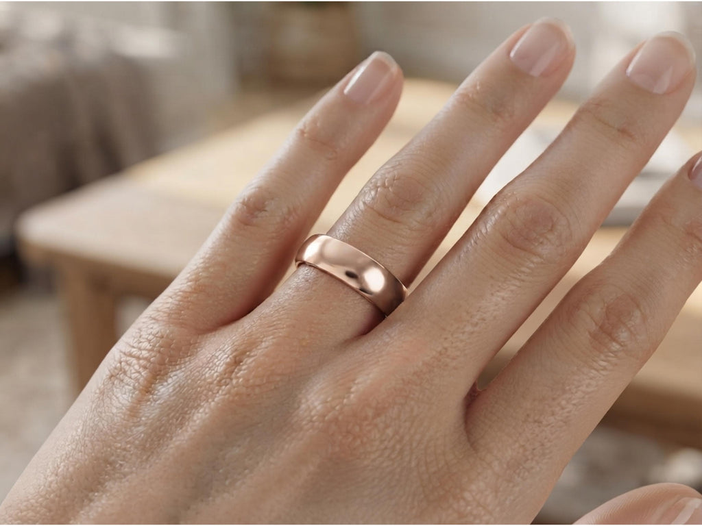 6mm Domed Wide Band – Classic Fit in solid gold, view 4