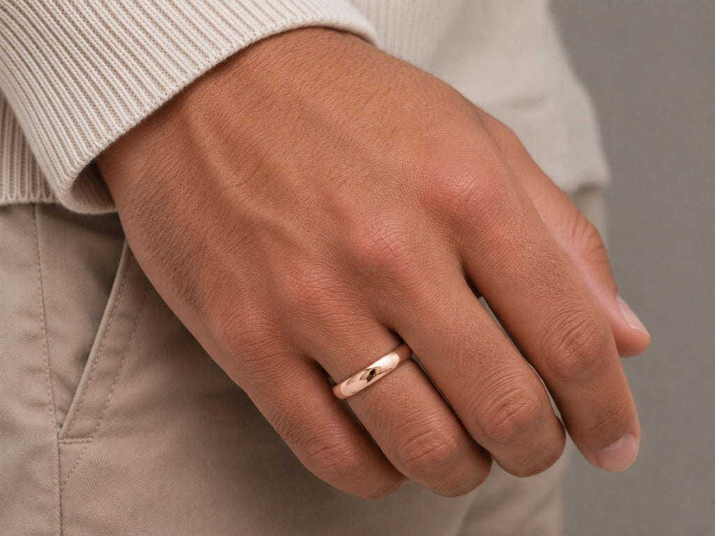 6mm Domed Wide Band – Classic Fit in solid gold, view 7