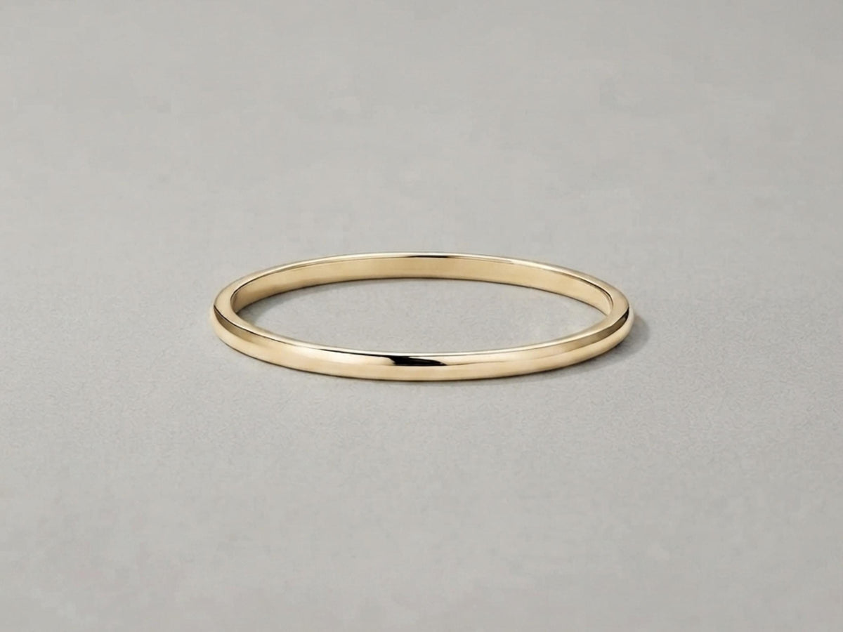 1mm Thin Stacking Ring – Dainty Band in solid gold