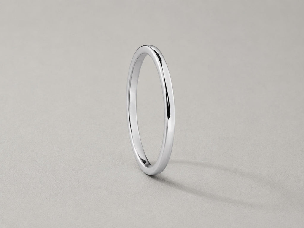 1mm Thin Stacking Ring – Dainty Band in solid gold, view 10