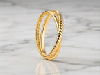 Twisted Duo Ring Set – Smooth and Twist Bands in solid gold, view 10