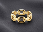 Chunky Chain Link Ring – 6.5mm in solid gold