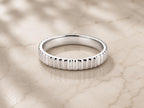 Ribbed Gold Stacking Band – 3mm in solid gold, view 2