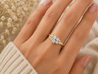 Lab-Grown Diamond Cluster Ring – 7mm Top in solid gold, view 4