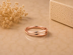 Double Wave Crossover Ring – 5mm in solid gold, view 2