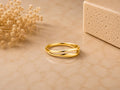 Double Wave Crossover Ring – 5mm in solid gold