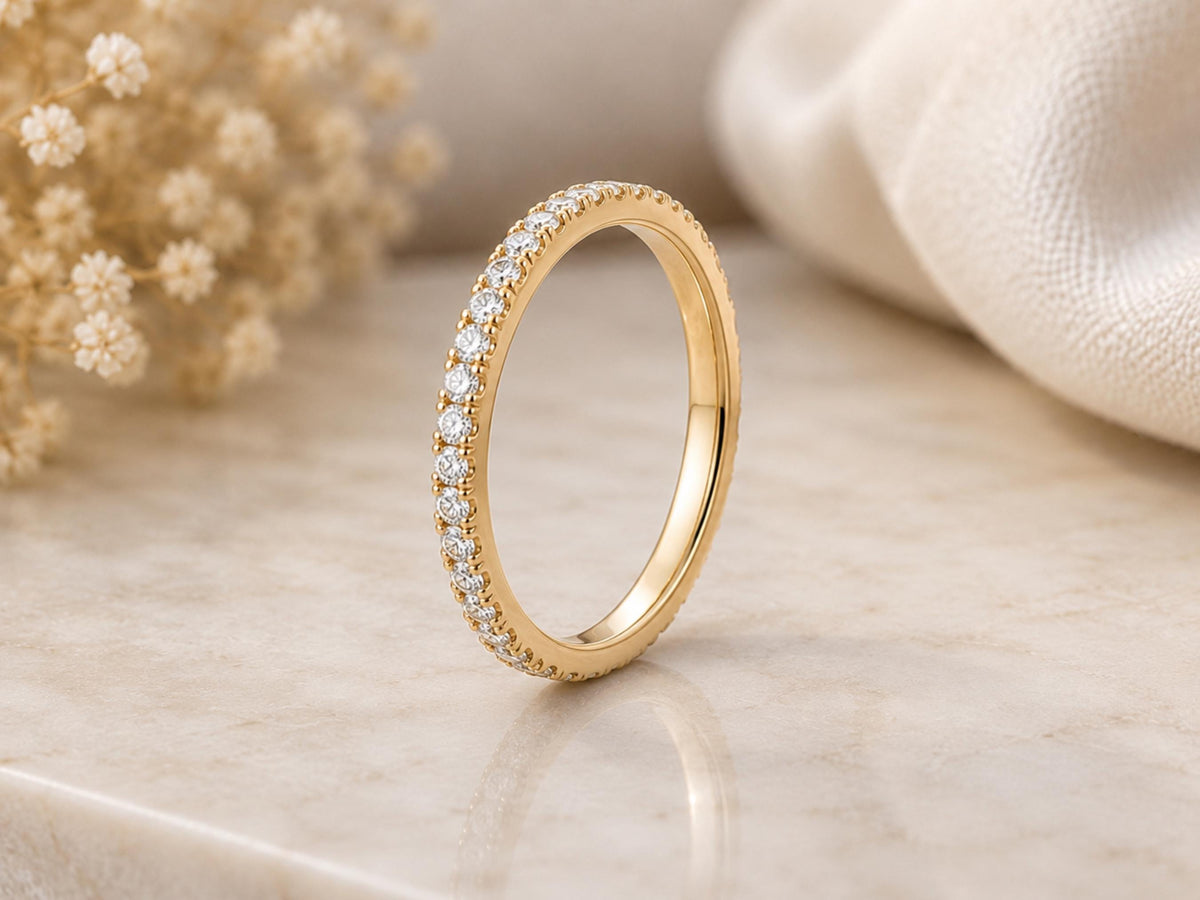 Lab-Grown Diamond Eternity Band – 1.7mm in solid gold, view 4