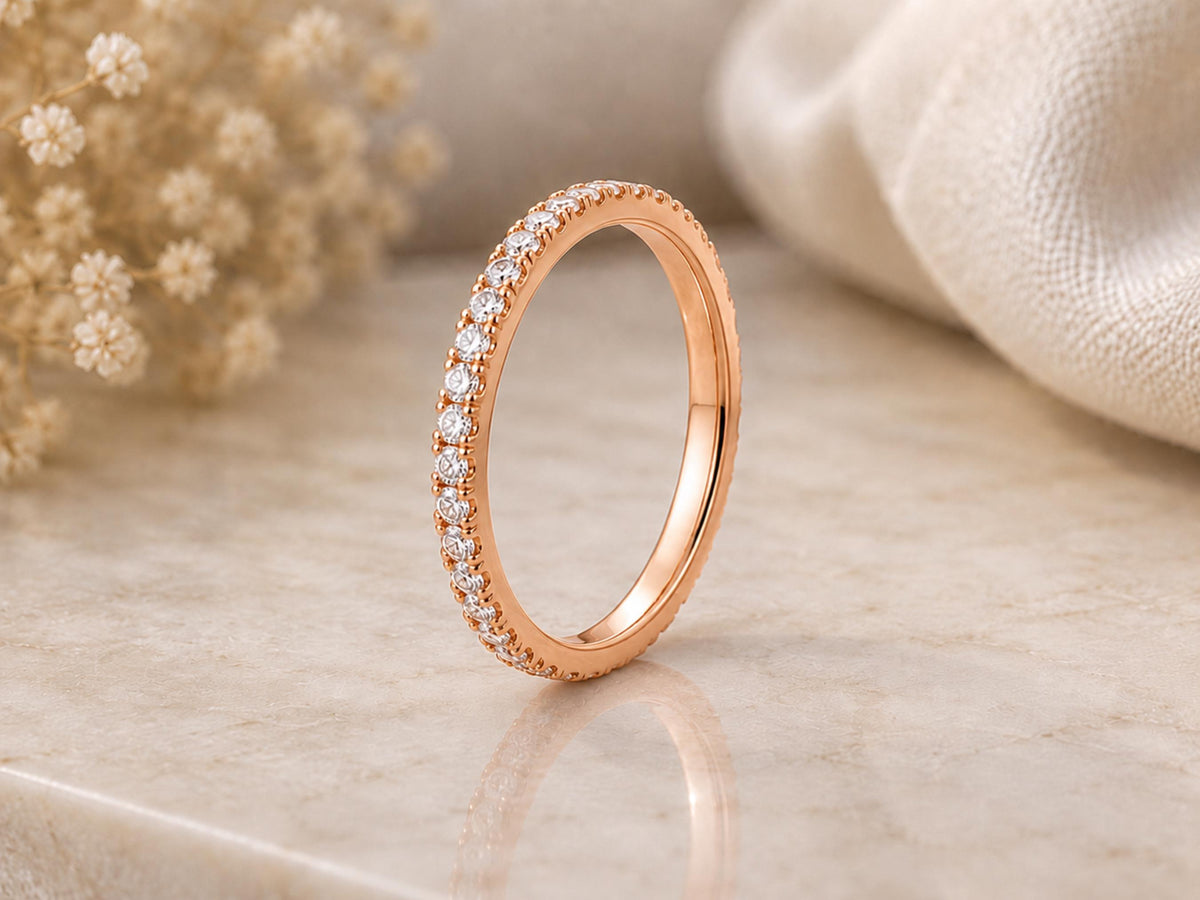 Lab-Grown Diamond Eternity Band – 1.7mm in solid gold, view 6