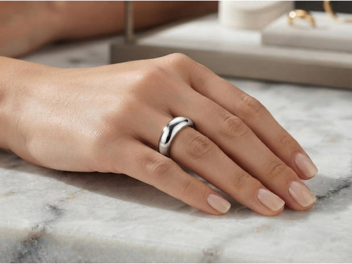 Classic Gold Dome Ring – 6.2mm in solid gold, view 10
