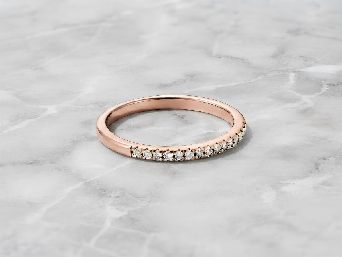 Lab-Grown Diamond Stacking Ring – 1.3mm in solid gold, view 3