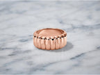 Fluted Bold Gold Ring – 9.35mm Wide Band in solid gold, view 3