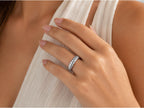 Fluted Bold Gold Ring – 9.35mm Wide Band in solid gold, view 8