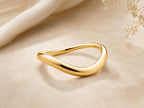 Sculpted Wave Ring – 3mm in solid gold
