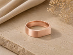 Slim Rectangular Signet Ring – 6mm Top in solid gold, view 3