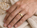 4mm Curved Wedding Band – Nesting Contour Ring in solid gold, view 7