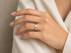 4mm Brushed Gold Wedding Band in solid gold, view 4