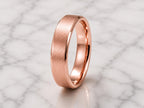 4mm Brushed Gold Wedding Band in solid gold, view 8