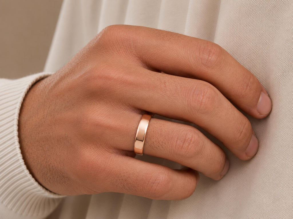 6mm Smooth Wedding Band – Comfort Fit in solid gold, view 10