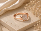 Pavé Lab-Grown Diamond Signet Pinky Ring – 8mm in solid gold, view 2