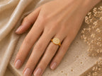 Pavé Lab-Grown Diamond Signet Pinky Ring – 8mm in solid gold, view 10