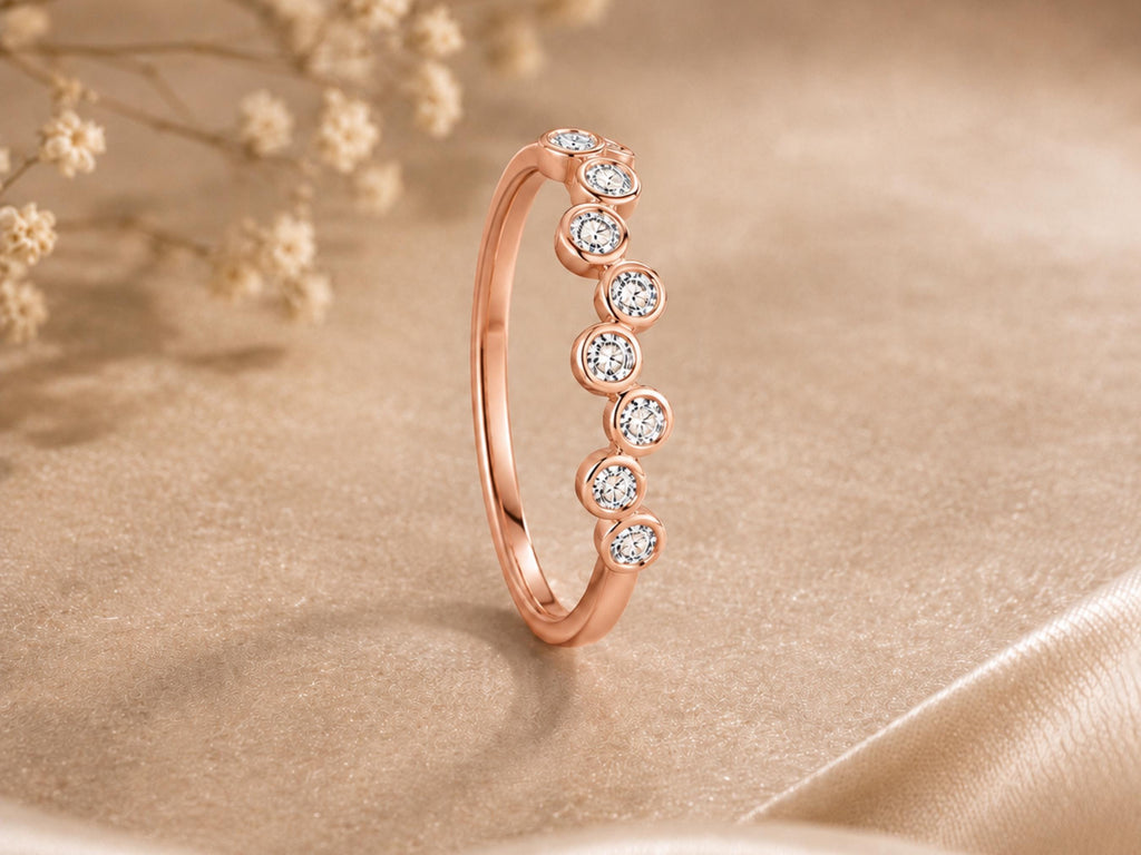 Scattered Bezel Lab-Grown Diamond Ring in solid gold, view 6