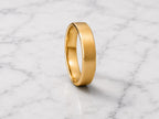 4mm Brushed Gold Wedding Band in solid gold, view 9
