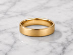 4mm Brushed Gold Wedding Band in solid gold