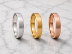 4mm Brushed Gold Wedding Band in solid gold, view 10