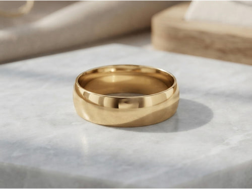 6mm Domed Wide Band – Classic Fit in solid gold
