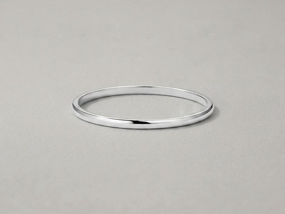 1mm Thin Stacking Ring – Dainty Band in solid gold, view 2