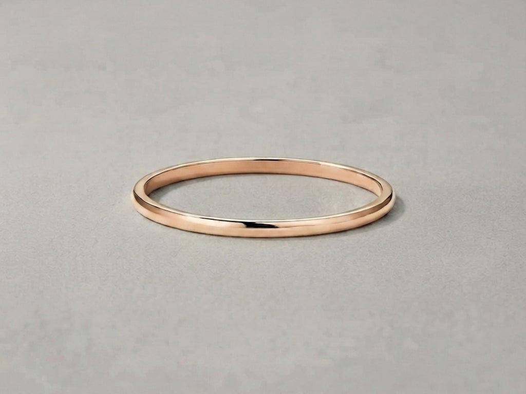 1mm Thin Stacking Ring – Dainty Band in solid gold, view 3