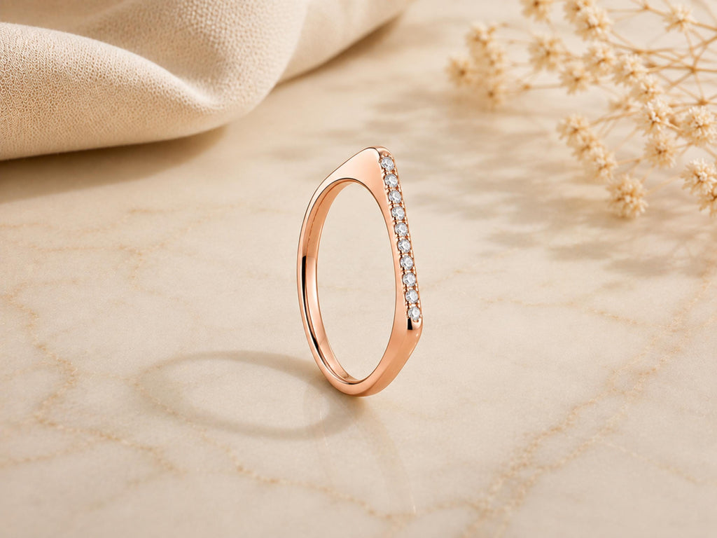 Pavé Lab-Grown Diamond Bar Ring – 1.5mm in solid gold, view 4