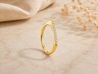 Pavé Lab-Grown Diamond Bar Ring – 1.5mm in solid gold, view 5