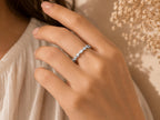Faceted Zigzag Stacking Band – 2.5mm in solid gold, view 9