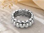 Bubble and Scallop Ring Set – 6.2mm in solid gold, view 2