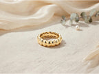 Bubble and Scallop Ring Set – 6.2mm in solid gold, view 7