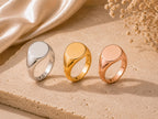 Bold Round Signet Ring – 13mm Top in solid gold, view 7