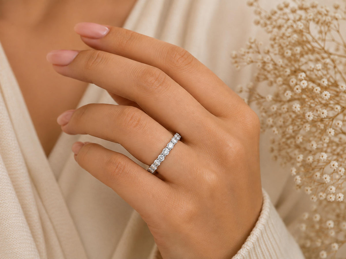 Lab-Grown Diamond Eternity Band – 3.1mm in solid gold, view 5