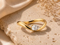 Wave Pear Lab-Grown Diamond Ring – 3.4mm in solid gold