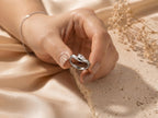 Wave Pear Lab-Grown Diamond Ring – 3.4mm in solid gold, view 9