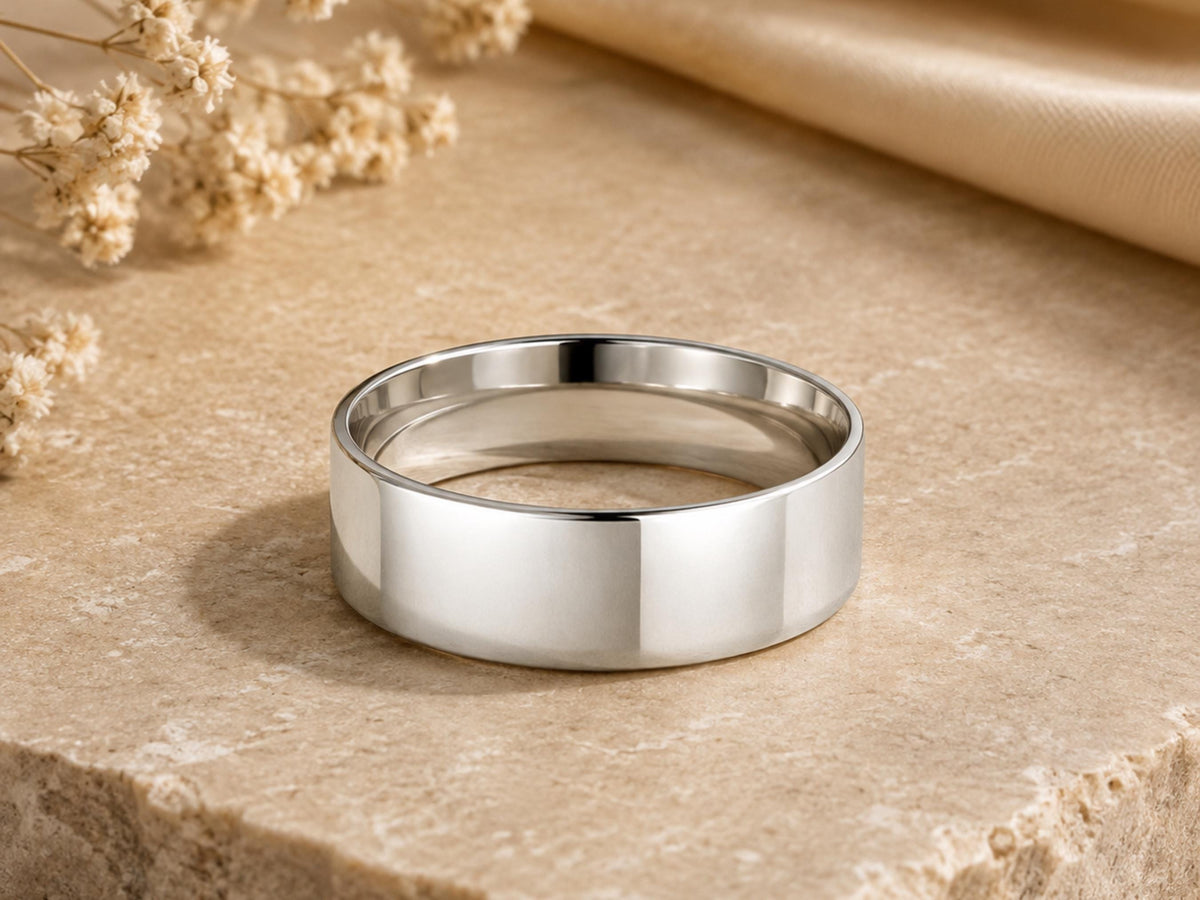 Plain Wide Gold Band – 5.8mm in solid gold, view 2