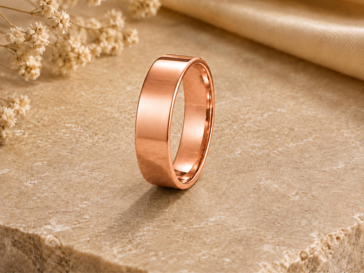 Plain Wide Gold Band – 5.8mm in solid gold, view 6