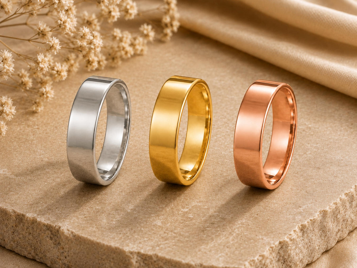 Plain Wide Gold Band – 5.8mm in solid gold, view 7