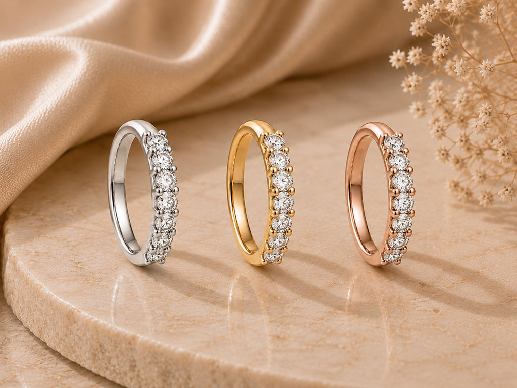 Lab-Grown Diamond Half Eternity Ring – 2.5mm in solid gold, view 7