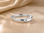 Nesting Dome Ring Set with Bezel Stone in solid gold, view 10
