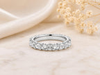 Lab-Grown White Sapphire Eternity Ring – 3.1mm in solid gold, view 2