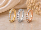 Lab-Grown White Sapphire Eternity Ring – 3.1mm in solid gold, view 10