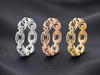 Chunky Chain Link Ring – 6.5mm in solid gold, view 10